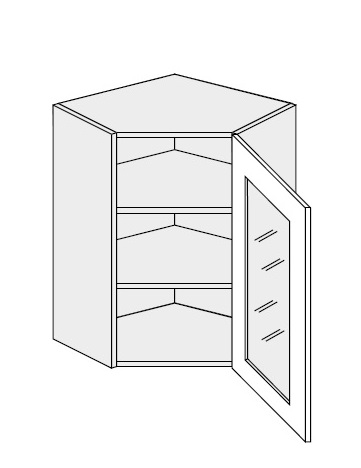 ArtExt Kuchynská skrinka horná rohová W10S 60 Napoli Otváranie: Pravé, Povrchová úprava dvierok: Lesk, Farba korpusu: Dub artisan