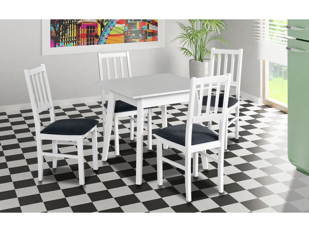 Drewmix Jedálenský set - stôl OSLO 1 | stoličky BOSS 4 (1+4) Drevo: Dub sonoma