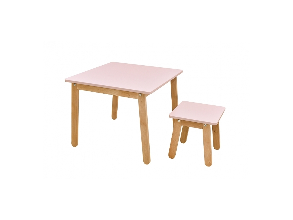 ArtBel Detský set stôl & stolička WOODY FARBA: Ružová