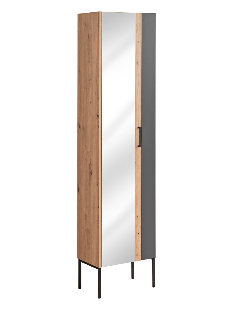 ArtCom Kúpeľňa MADERA Grey Madera Grey: Vysoká skrinka so zrkadlom 803
