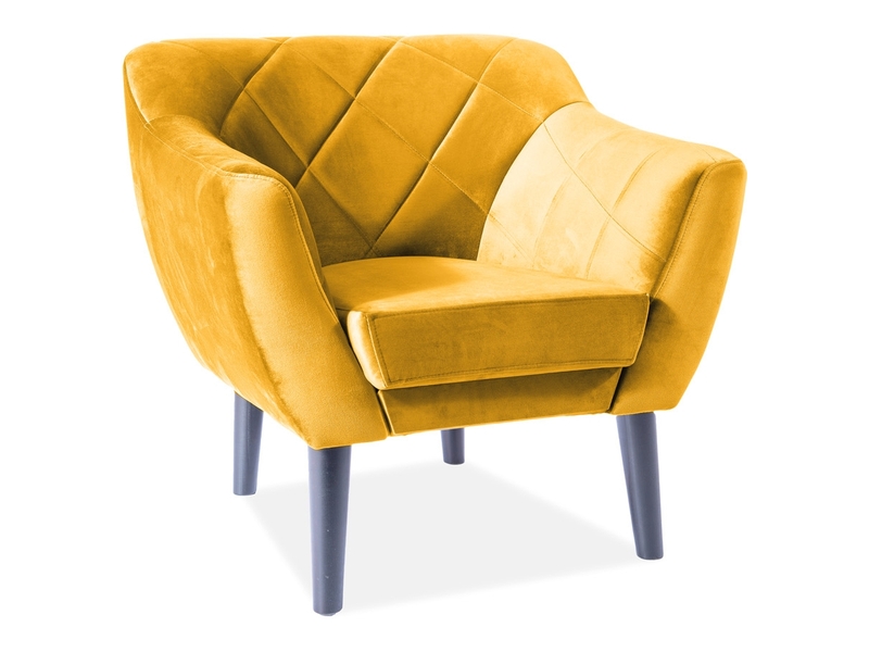 Signal Kreslo KARO 1 VELVET | wenge FARBA: Curry / Bluvel 68