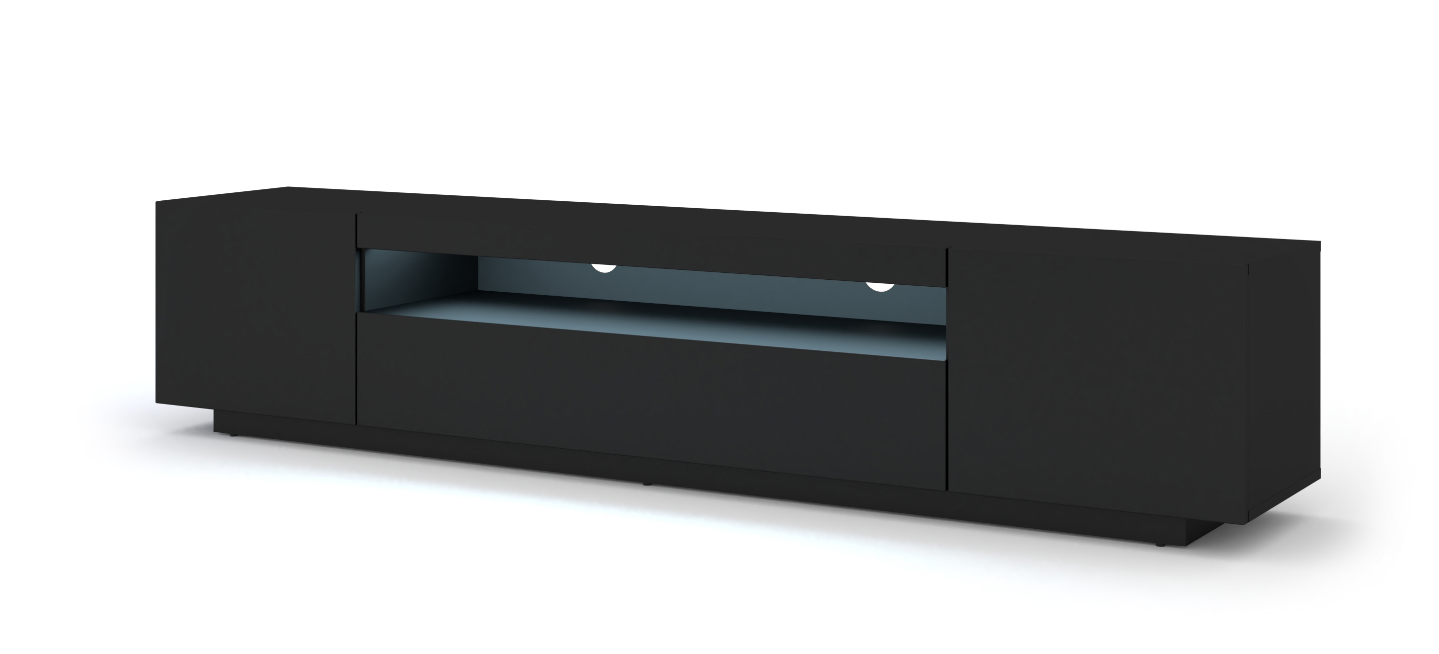 ArtBm TV stolík AURA 200 | čierny mat LED osvetlenie: s LED osvetlením