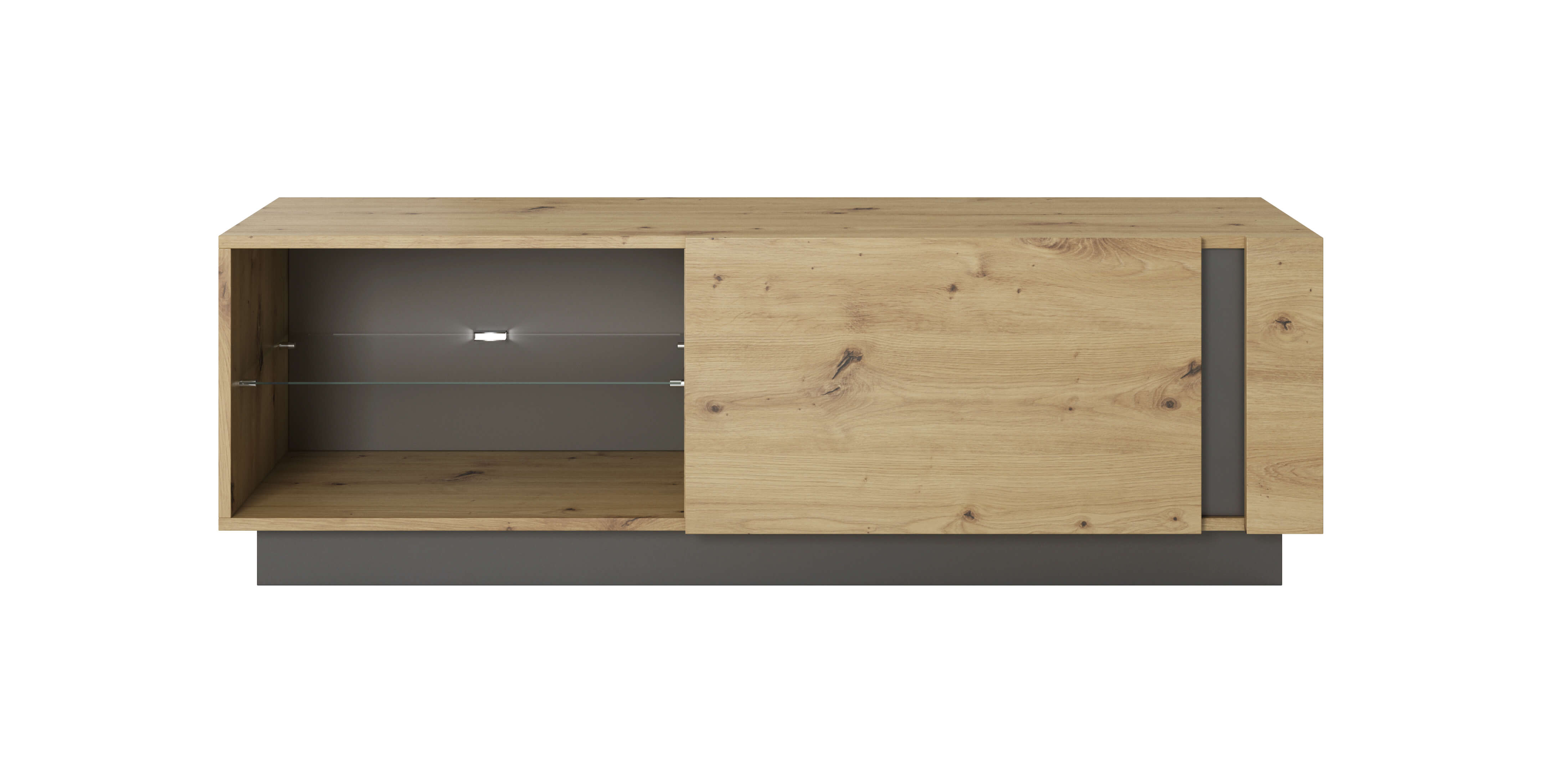 ArtLas RTV stolík ARTENS 138 + LED FARBA: dub artisan / grafit