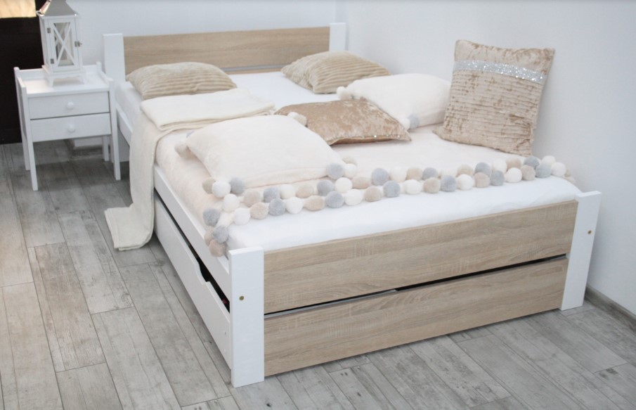 Elvisia Manželská posteľ LEA s roštom | 160 x 200 cm FARBA: Dub sonoma