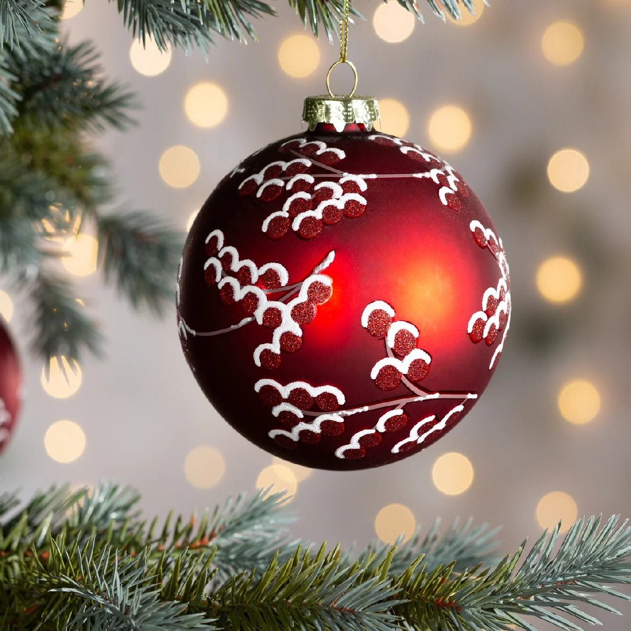 ArtFir Vianočná dekorácia BANKA 467B | sklenená červená 10 cm
