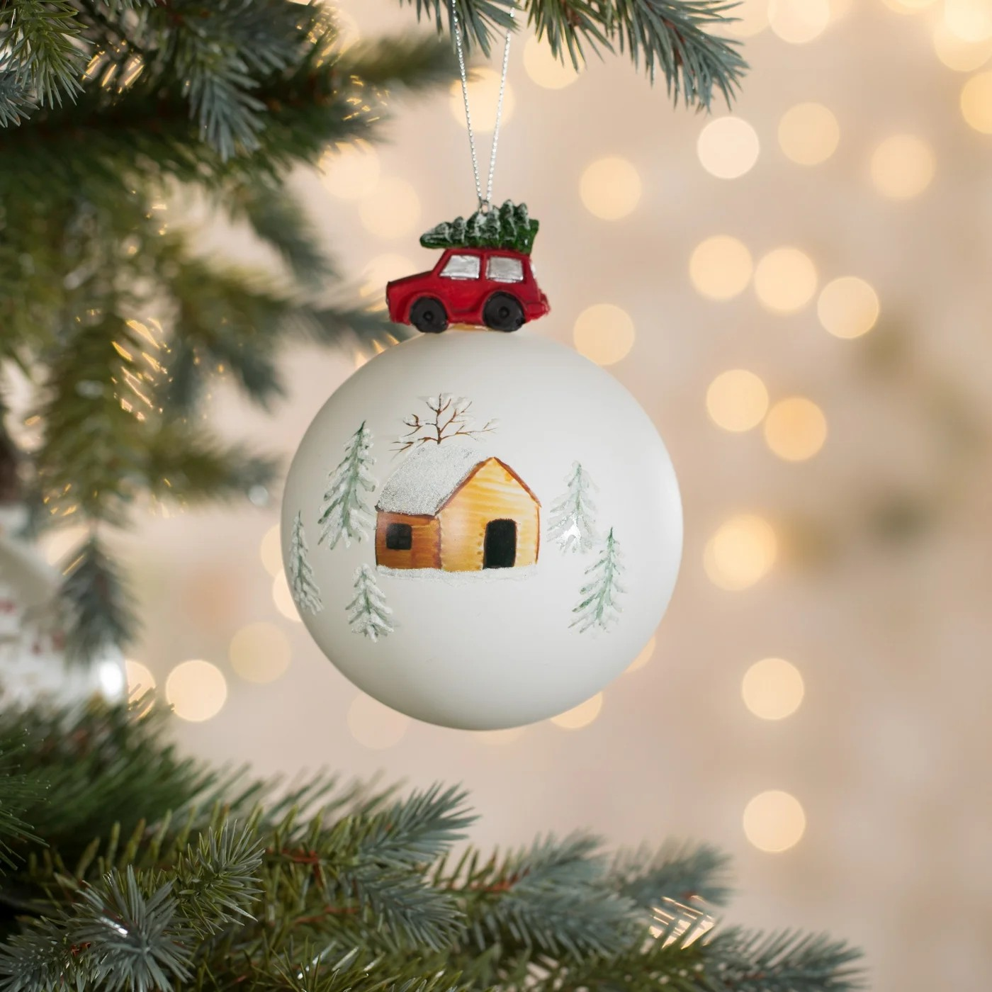 ArtFir Vianočná dekorácia BANKA 499B | sklenená biela 10 cm