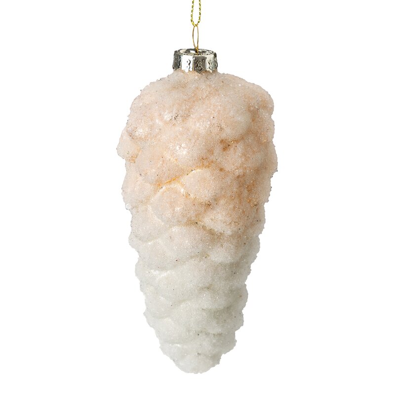 ArtFir Vianočná dekorácia BANKA 517 | sklenená biela 6 x 13 cm
