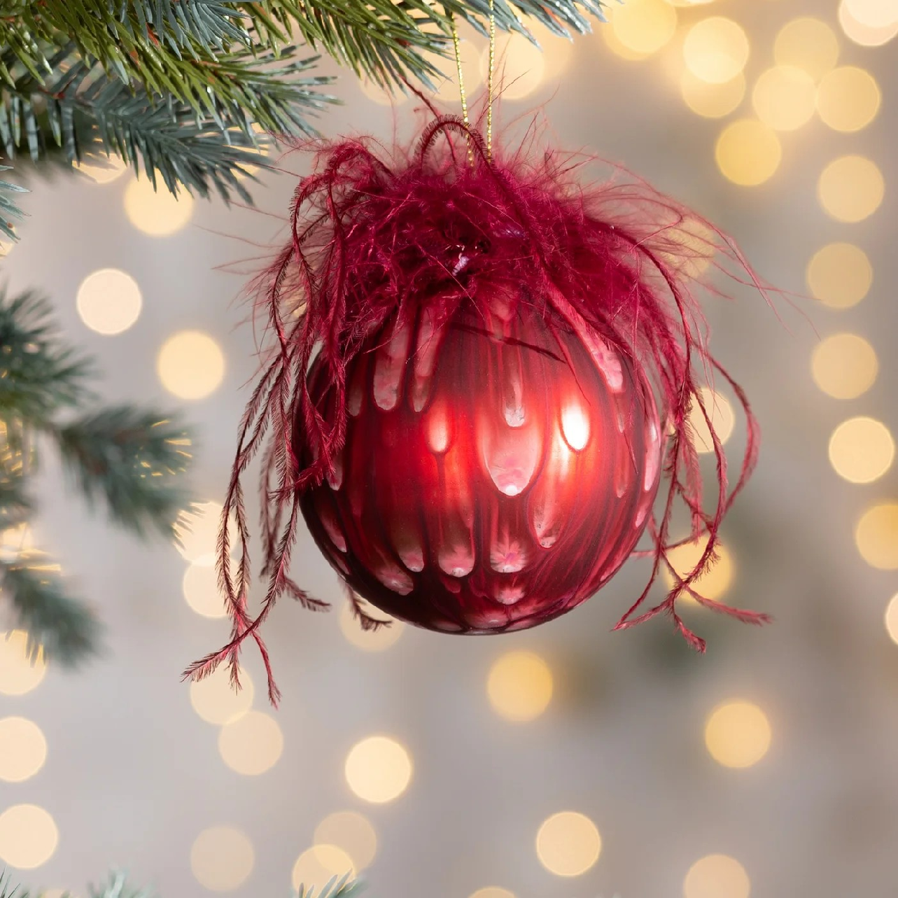 ArtFir Vianočná dekorácia BANKA 492B | sklenená červená 10 cm