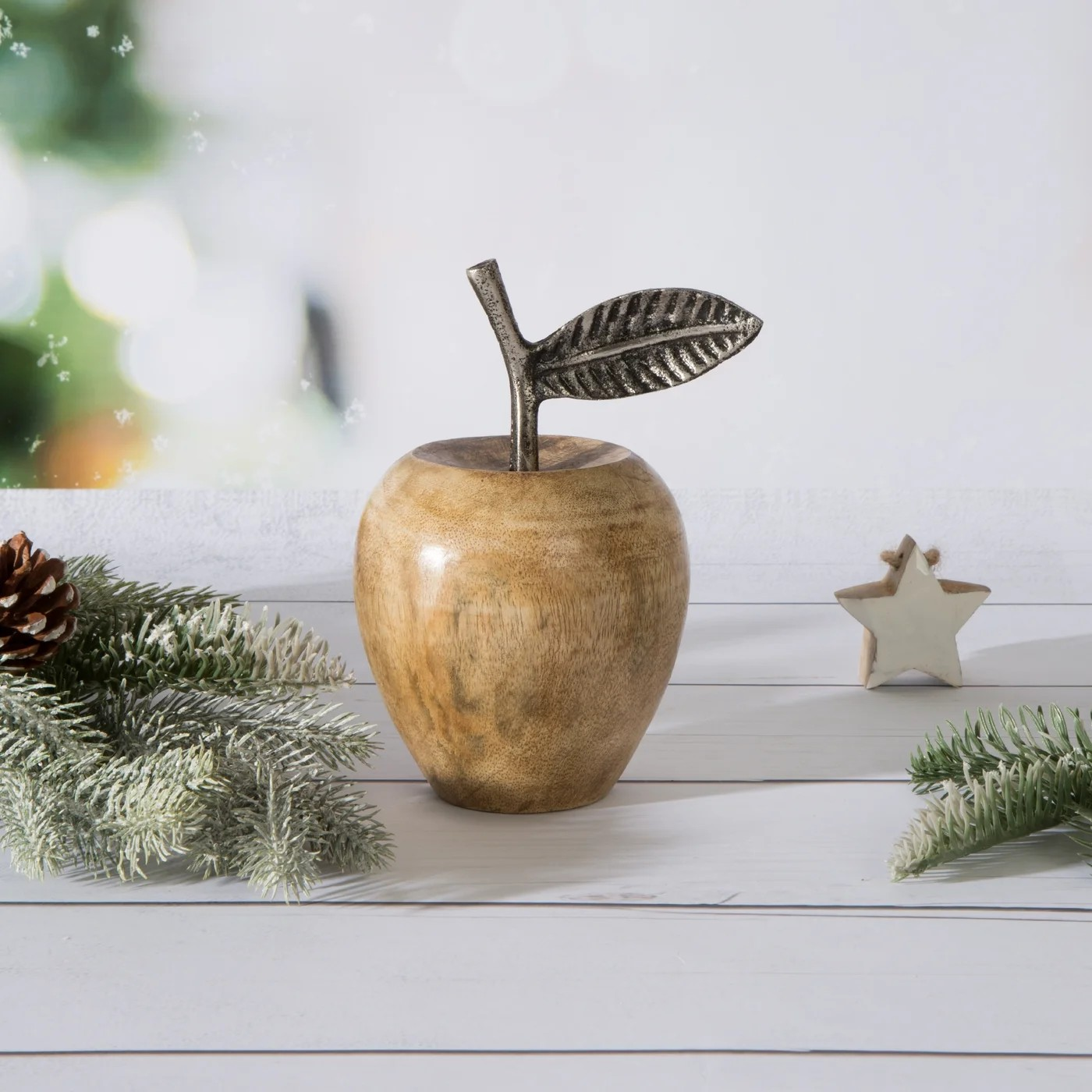 ArtFir Vianočná dekorácia JABLKO 1 | hnedá 9 x 17 cm