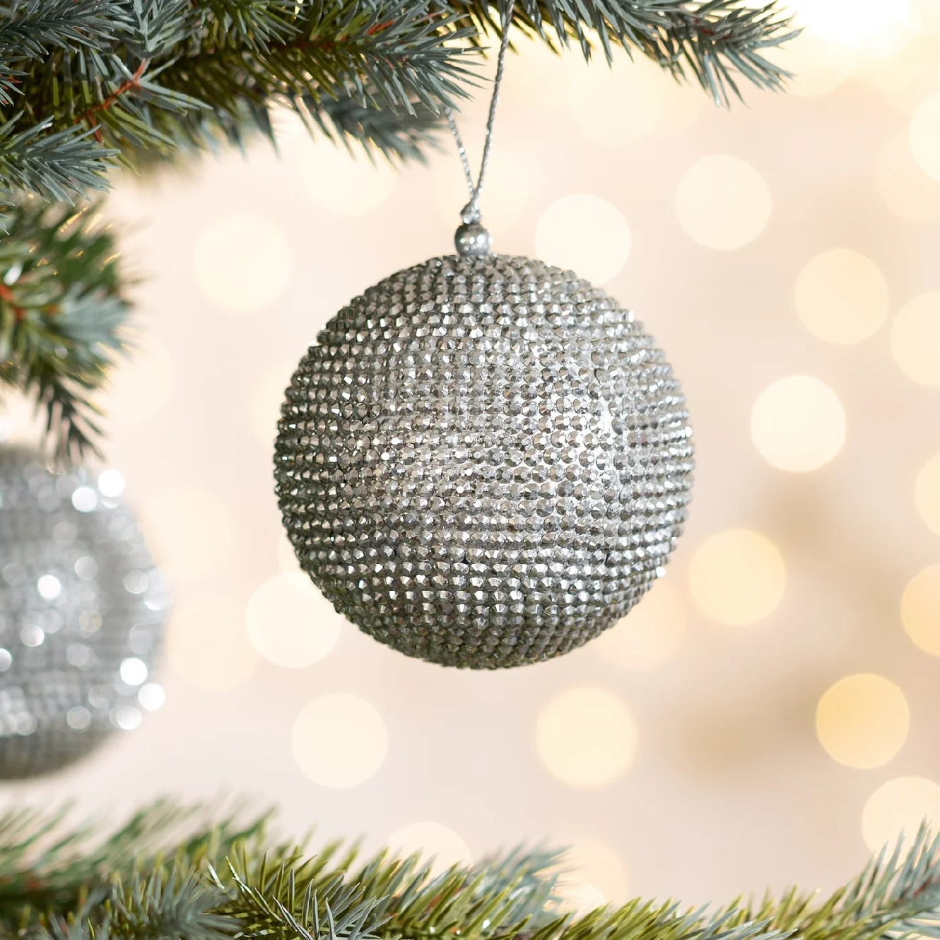ArtFir Vianočná dekorácia BANKA 1 | strieborná 10 cm