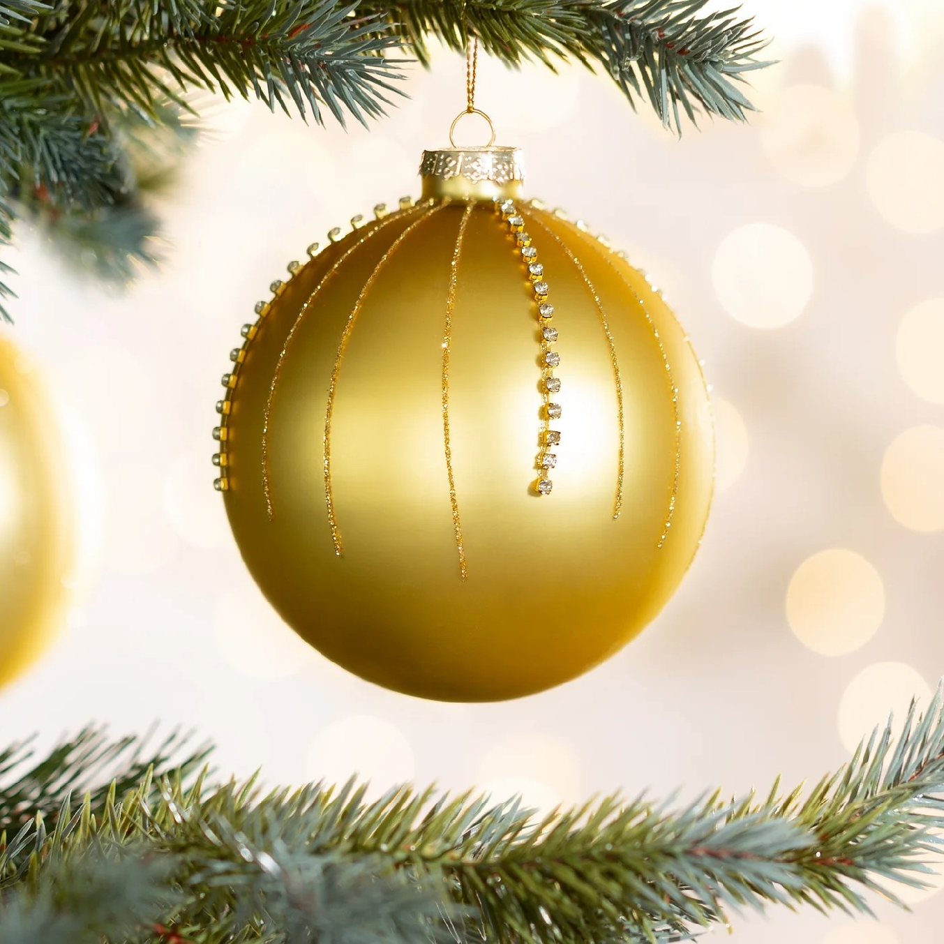 ArtFir Vianočná dekorácia BANKA 141C | sklenená zlatá 10 cm