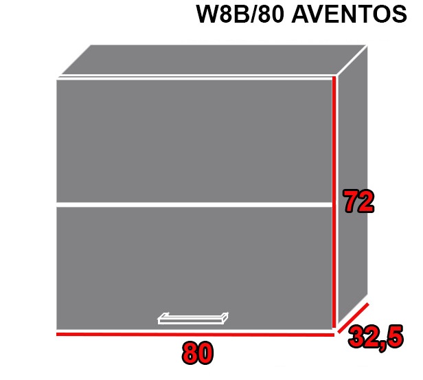 ArtExt Vrchná kuchynská skrinka Quantum W8B/80 AVENTOS Farba dvierok: Beige mat, FAREBNÉ PREVEDENIE KORPUSU: Grey