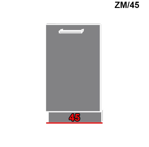 ArtExt Dvierka na umývačku riadu Platinum ZM/45 FAREBNÉ PREVEDENIE DVIEROK PLATINUM: Black