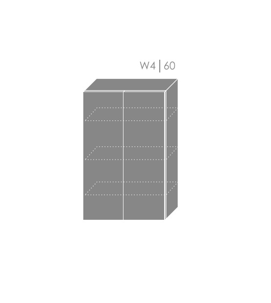 ArtExt Vrchná kuchynská skrinka Quantum W4/60 Farba dvierok: Biely mat, FAREBNÉ PREVEDENIE KORPUSU: Grey
