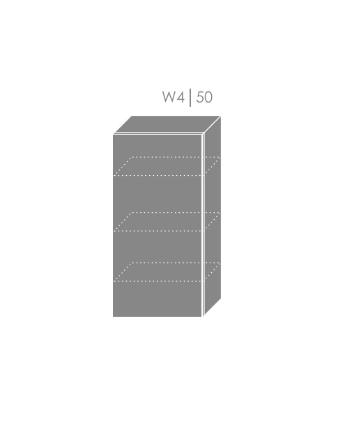 ArtExt Vrchná kuchynská skrinka Platinum W4/50 FAREBNÉ PREVEDENIE DVIEROK PLATINUM: White, FAREBNÉ PREVEDENIE KORPUSU: Biela alpská