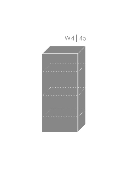 ArtExt Vrchná kuchynská skrinka Platinum W4/45 FAREBNÉ PREVEDENIE DVIEROK PLATINUM: Black, FAREBNÉ PREVEDENIE KORPUSU: Biela alpská