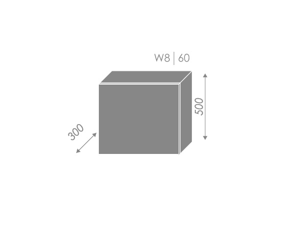 ArtExt Vrchná kuchynská skrinka Platinum W8/60 FAREBNÉ PREVEDENIE DVIEROK PLATINUM: White, FAREBNÉ PREVEDENIE KORPUSU: Grey
