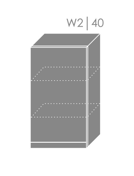ArtExt Vrchná kuchynská skrinka Florence W2/40 Otváranie: Pravé, Povrchová úprava dvierok: Lesk, Farba korpusu: Lava