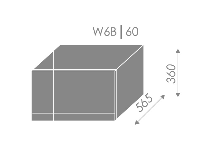 ArtExt Vrchná kuchynská skrinka Florence W6B/60 Povrchová úprava dvierok: Lesk, Farba korpusu: Grey