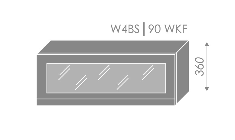 ArtExt Vrchná kuchynská skrinka Florence W4BS/90 WKF Povrchová úprava dvierok: Lesk, Farba korpusu: Grey