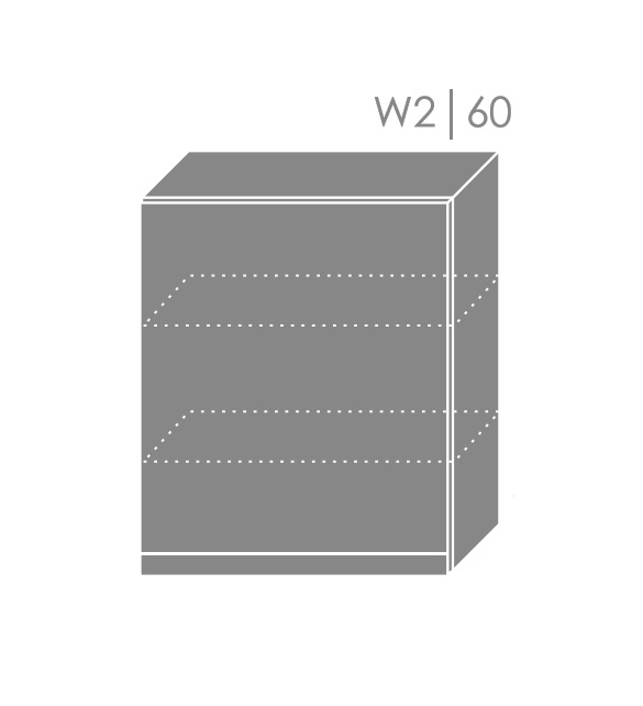 ArtExt Vrchná kuchynská skrinka Tivoli W2/60 FAREBNÉ PREVEDENIE KORPUSU: Grey, FAREBNÉ PREVEDENIE DVIEROK ICA: ICA 0162