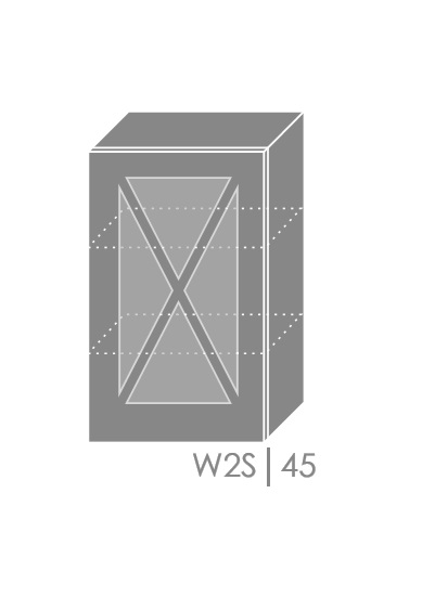 ArtExt Vrchná kuchynská skrinka Tivoli W2S/45 FAREBNÉ PREVEDENIE KORPUSU: Grey, FAREBNÉ PREVEDENIE DVIEROK ICA: ICA 0102