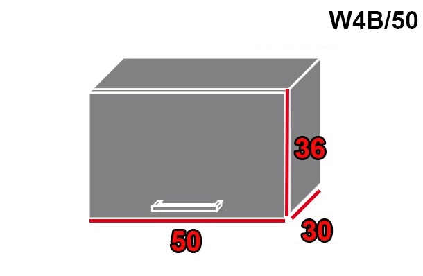 ArtExt Vrchná kuchynská skrinka Tivoli W4B/50 FAREBNÉ PREVEDENIE KORPUSU: Lava, FAREBNÉ PREVEDENIE DVIEROK ICA: RAL 9010