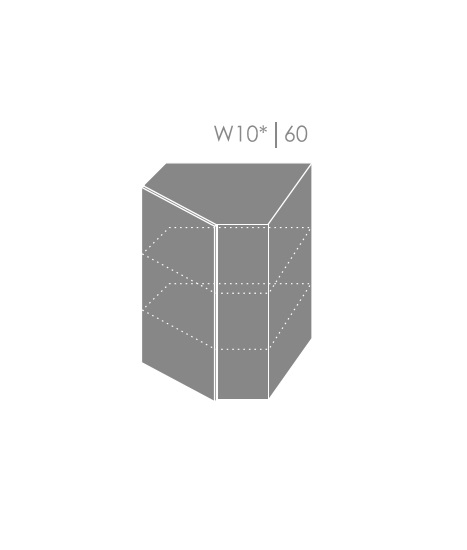 ArtExt Vrchná kuchynská skrinka rohová Tivoli W10/60 FAREBNÉ PREVEDENIE KORPUSU: Grey, FAREBNÉ PREVEDENIE DVIEROK ICA: ICA 0161