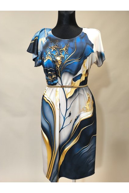 Dámske šaty 595 blue golden