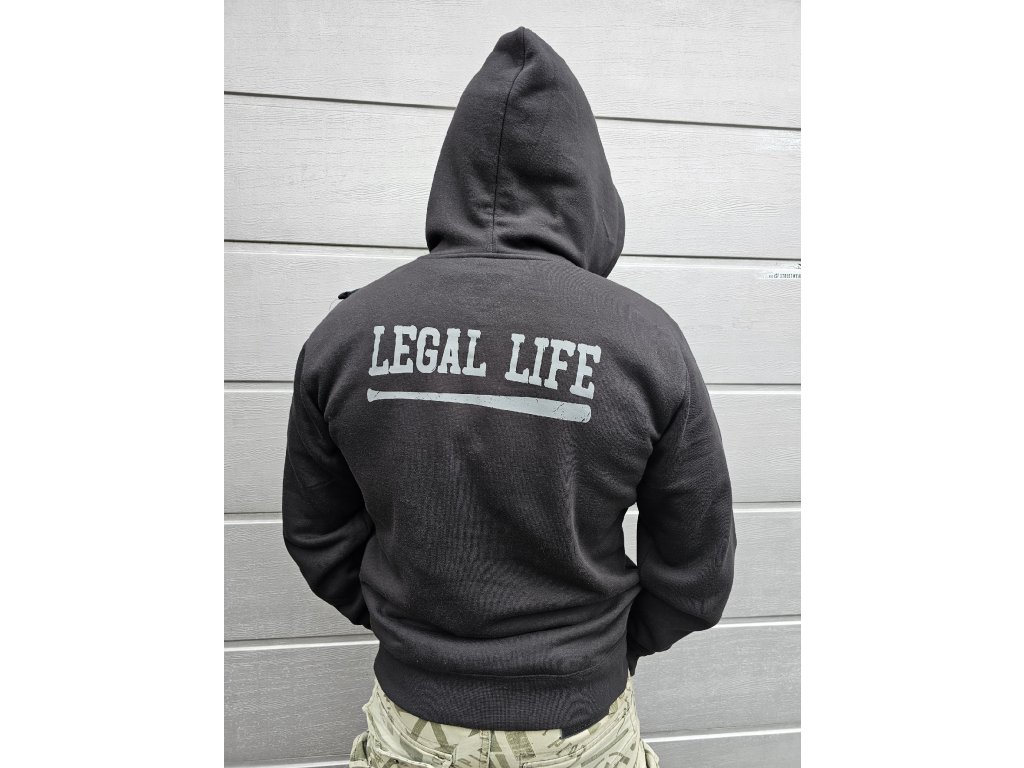 Pánská mikina se zipem LEGAL LIFE Baseball Back black Velikost: S