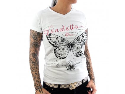 Vendetta dámské triko Butterfly VD-0012 white