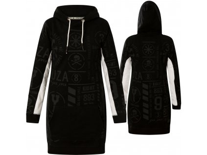 Yakuza Kleid Allover Pattern Two Face Sweat Dress GKB 17114 Black Schwarz.wykz ds 033 swa