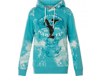 Yakuza Damen Bad Habits Hoody GHOB 19101 Maui Blue Blau.wykz h 112 bl 1