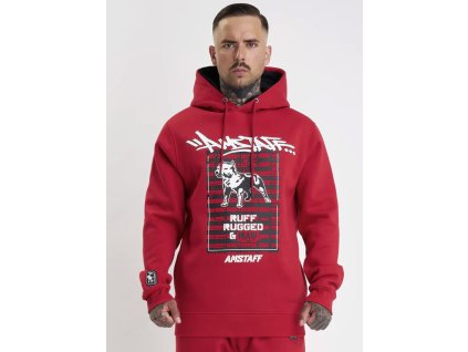 Pánská Mikina s kapucí Amstaff Lucian red (Velikost L)