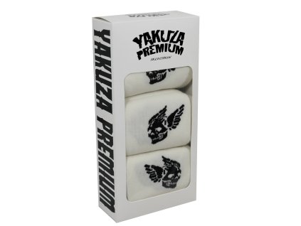 Yakuza Premium ponožky 3 kusy v balení 3882 white (Velikost 41-43)