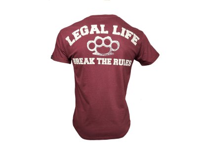 Pánské triko LEGAL LIFE Break The Rules bordo (Velikost L)