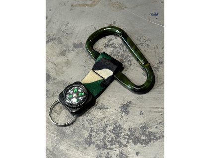 Kovový přívěsek karabina s kompasem (Velikost Unisex)