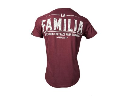 Pánské triko LEGAL LIFE La Familia bordo (Velikost L)