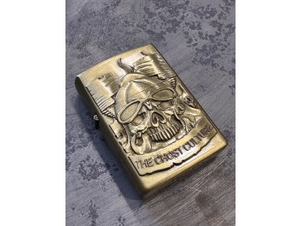 Benzínový mosazný zapalovač Skull 02 (Velikost Unisex)