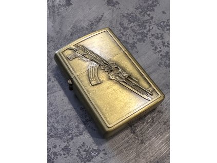 Benzínový mosazný zapalovač Gun 05 (Velikost Unisex)