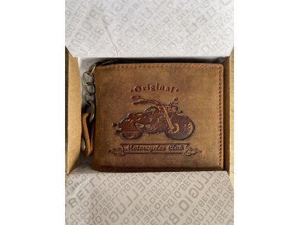 Kožená peněženka s patinou Motorcycle Club (Velikost Unisex)