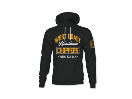west coast choppers mikina s kapuci bez zipu wcc handmade hoody black