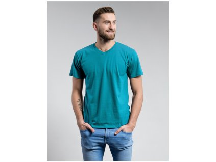 Pánská triko CityZen petrolejové výstřih do V