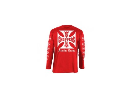 west coast choppers triko s dlouhym rukavem wcc og logo longsleeve atx red