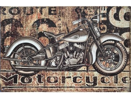 Plechová cedule Route 66 Motorcycle 20x30cm (Velikost 20x30cm)