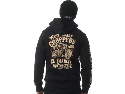 west coast choppers mikina cheating death zip hoody black (4)