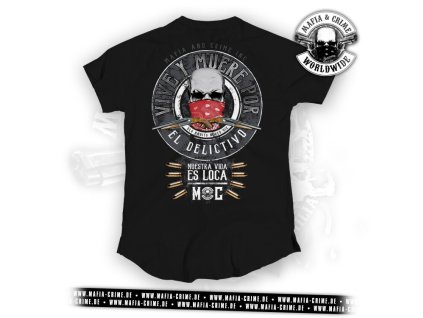 mafia crime nuestra vida es loca unisex shirt rounded schwarz xl