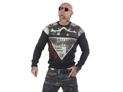Pánská mikina bez kapuce Yakuza PB 13016 black (Velikost 4XL)