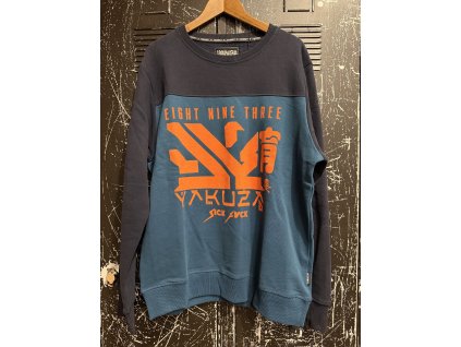 Pánská mikina bez kapuce Yakuza PB 17014 mallard blue (Velikost 3XL)