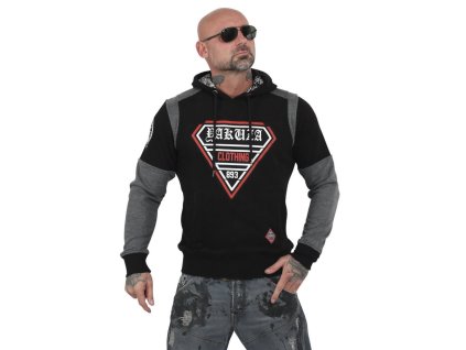 Pánská mikina s kapucí Yakuza HOB 13002 black (Velikost 4XL)